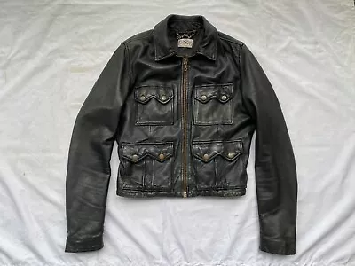 Buy LEVIS Bomber / Biker Leather Jacket Zips Exact Designer Original Indie S Vintage • 75£