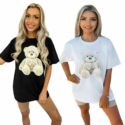 Buy Womens Ladies Oversized Baggy Fit Short Sleeve Teddy Bear Slogan T-shirt Tee Top • 7.99£