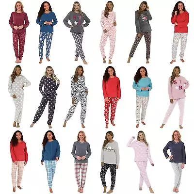 Buy Womens/Ladies Fleece Thermal Pyjamas Pyjama PJs Winter Nightwear Set Size 8-22 • 23.95£