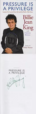 Buy Billie Jean King SIGNED AUTOGRAPHED Pressure Is A Privilege HC Battle Of Sexes • 80.43£