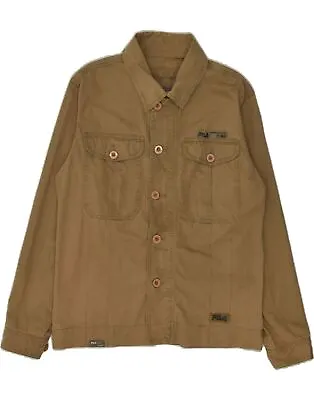 Buy FILA Mens Bomber Jacket UK 38 Medium Brown Cotton XP17 • 21.81£