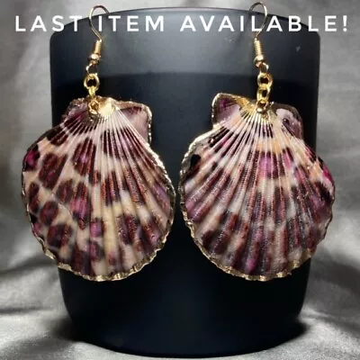 Buy Handmade Gold Animal Print Shell Earrings Gothic Gift Jewellery • 4.50£