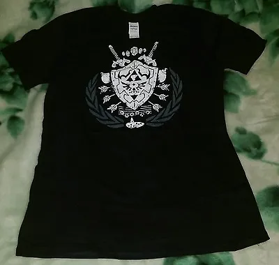 Buy Zelda Triforce Shield Design Black T-Shirt In Size M, Link Nintendo Mastersword • 12£