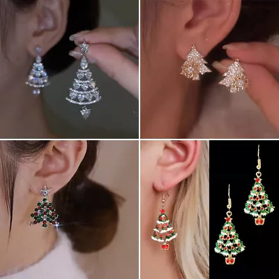 Buy Hot Christmas Tree Star Crystal Earrings Stud Drop Women Luxury Jewellery Gifts • 2.50£