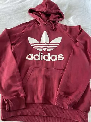 Buy Adidas Burgundy Hoodie Small. Excellent Condition • 14.99£