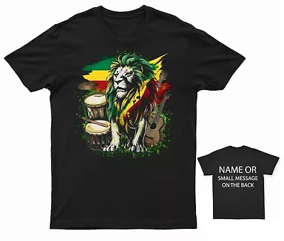 Buy Reggae Lion Rhythm T-Shirt – Roar With Musical Majesty • 13.95£
