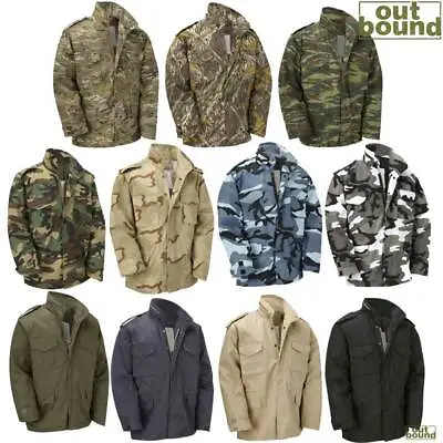 Buy M65 Jacket Vintage US Army Military Field Top Combat Lined Coat Camo Olive Green • 66.99£