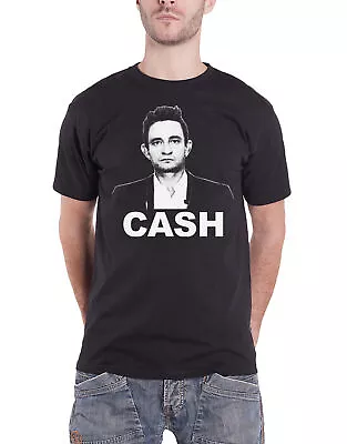 Buy Johnny Cash T Shirt Staight Stare Portrait Logo  New Official Mens Black • 16.95£