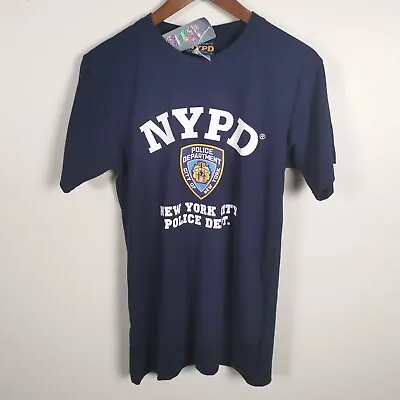 Buy NYPD T-Shirt Small S Dark Navy Blue Yellow New York City Police Dept 1077 • 9.99£