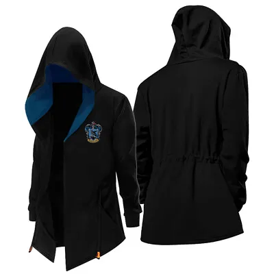 Buy Harry Potter Ravenclaw Cosplay Drawstring Long Jacket Coat Hooded Sweatshirt • 21.60£
