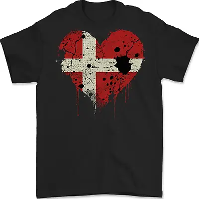 Buy Love Denmark Flag Danish Day Football Mens T-Shirt 100% Cotton • 8.49£