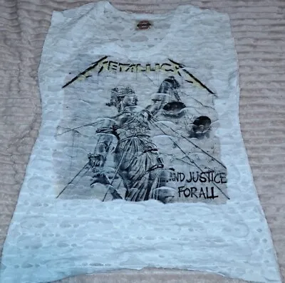Buy Metallica T Shirt Ladies Metal Rock Band Merch Semi Opaque Tee Size Small Top • 15.25£