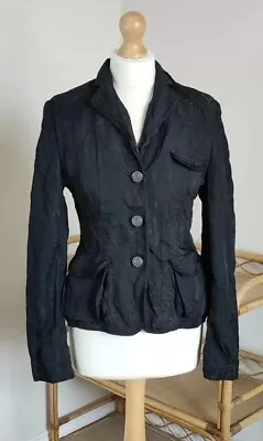 Buy Y2k 00s Gothic Emo Black Creased Style Blazer Jacket Size M • 15£