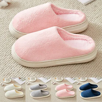 Buy Ladies Slippers Mens Womens Warm Flannel Fur Winter Mules Shoes House Size UK • 8.76£