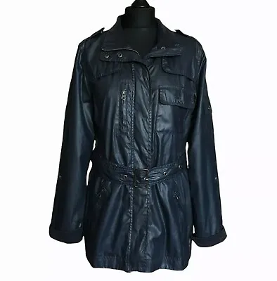 Buy Crew Clothing Women's Navy Blue Wax Style Jacket Size 12 • 39.99£