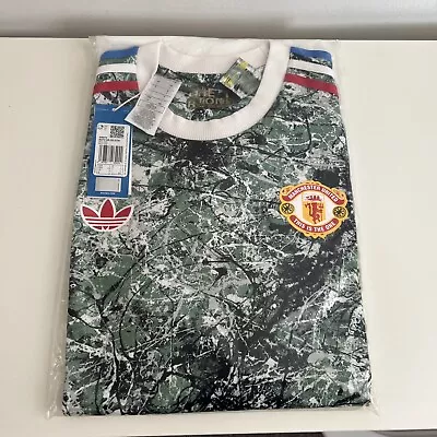 Buy Manchester United Adidas Originals Stone Roses Icon Top Black Green Red X-LARGE • 90£