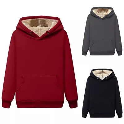 Buy Women Sweatshirt Long Sleeve Hoodies Ladies Thick Fleece Sherpa Lined Fall • 19.99£