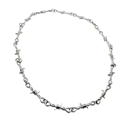Buy Barbed Wire Necklace Pendant 20  Chain Spike Emo Goth Grunge Choker Jewellery • 4.45£