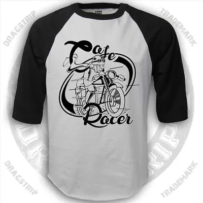 Buy Dragstrip Clothing Cafe Racer Lucky 13 Rock Hot Rod Tattoo Biker Baseball Top • 25£