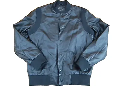 Buy River Island Black Bomber Faux Leather Jacket Size Large • 17.99£