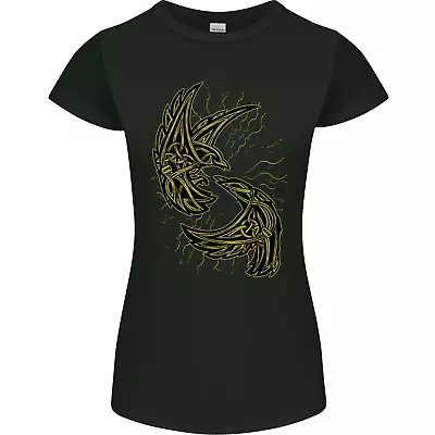 Buy The Viking Raven Symbol Odin Ragnar Tribal Womens Petite Cut T-Shirt • 8.75£