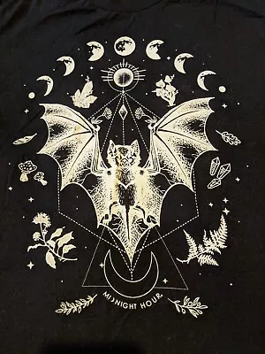 Buy Midnight Hour T-shirt Size M Bats Mushrooms Crystals Alternative Goth Emo Witch • 11£