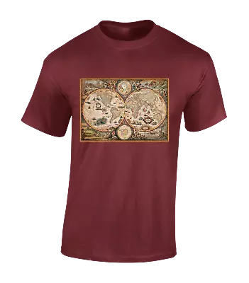 Buy Vintage World Map Mens T Shirt Ancient Greek Spartan Roman Retro Classic Top • 8.99£