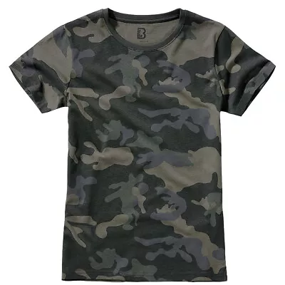 Buy Brandit Ladies T-Shirt Hiking Gym Trekking Fitness Military Sportswear Dark Camo • 17.95£