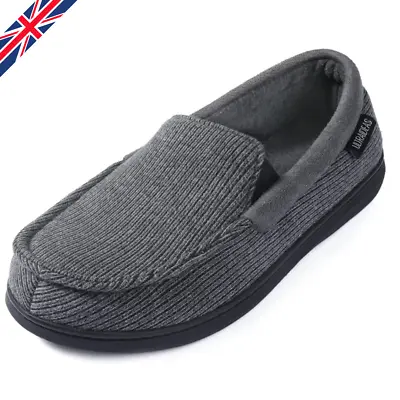 Buy ULTRAIDEAS Mens Grey Slippers - Memory Foam Comfort Nonslip Grip Size 11 12 • 14.99£