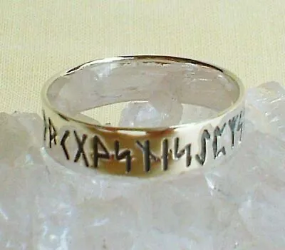 Buy Silver Rune Ring Polished Lightweight Sterling Pagan Viking Wicca Norse • 17.50£