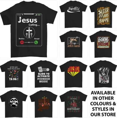 Buy Christian T-Shirt Mens Christianity Jesus Christ Religious God Church 1 • 8.99£