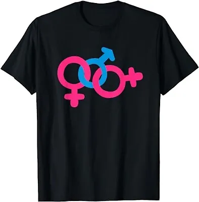 Buy Funny Threesome T-Shirt Gender Symbols Var Sizes S-5XL • 19.99£