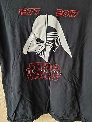 Buy Adult. Used T-shirt. Black With Star Wars Logo. Darth Vader. 1977-2017. Size XL • 2.50£