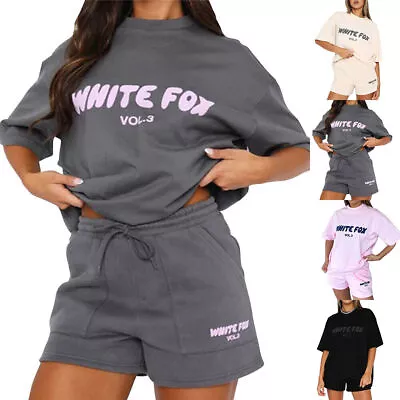 Buy Womens White Fox T-shirt Holiday Casual Top Pullover Blouse Summer Shirts Tee • 9.94£