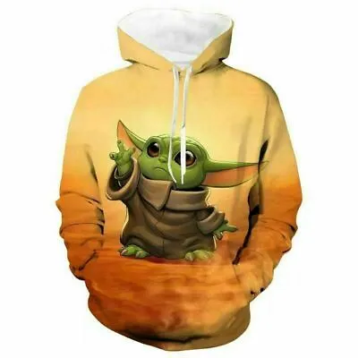 Buy Star Wars The Mandalorian Baby Yoda Pullover Hoodie 3D Print Sweatshirt Costume • 16.80£