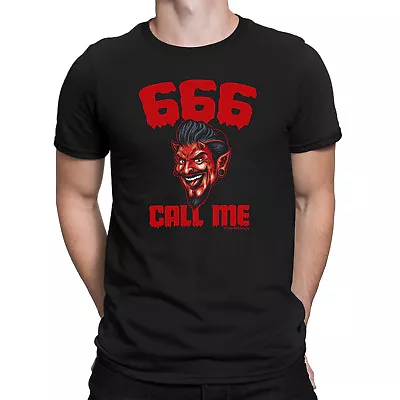 Buy Mens T-Shirt 666 CALL ME Antichrist Cat Evil Satan Devil Funny Organic Cotton • 8.95£