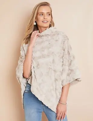 Buy W Lane - Womens Jackets - Beige - Faux Fur Cape - Wlane Tops - Women's Clothing • 16.74£