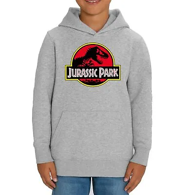 Buy Jurassic Park Classic Logo Children’s Unisex Grey Hoodie • 15.99£