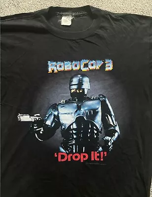 Buy RoboCop 3 (1993) Vintage T-Shirt Orion Pictures OFFICIAL 'Drop It' - SIZE XL • 95£