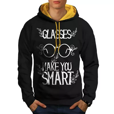 Buy Wellcoda Glasses Make Smart Mens Contrast Hoodie, Spectacles Casual Jumper • 35.99£