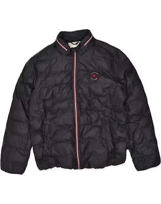 Buy CONVERSE Mens Hooded Padded Jacket UK 40 Large Black Nylon AF91 • 23.93£
