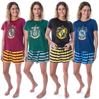 Buy Harry Potter Women's Hogwarts Castle Shirt And Shorts Pajama Set - All 4 Houses • 27.59£