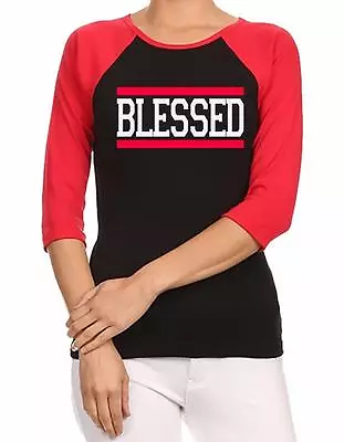 Buy NW Womens BLESSED JESUS GOD LOVE CHRISTIAN 3/4 Sleeve BaseBall Raglan T-Shirts • 16.06£