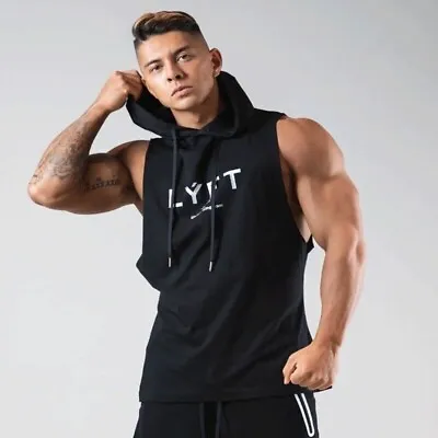 Buy Large Black Men's LYFT Gym/Casual Sleeveless Hoodie - XL • 16.99£
