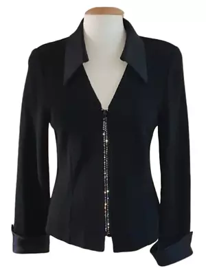 Buy Ladies Black Evening Jacket 50% Wool Fine Knit EU 42 UK 12/14 Gloria Estellés • 13£
