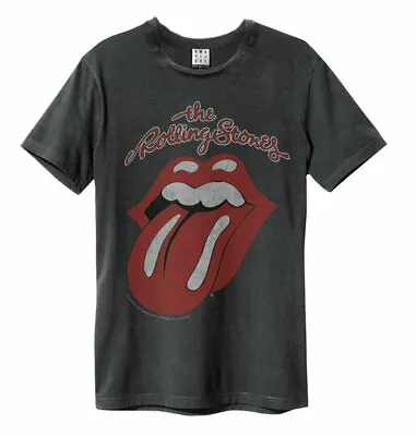 Buy Amplified Rolling Stones Vintage Tongue Mens Charcoal T Shirt Rolling Stones Tee • 24.95£