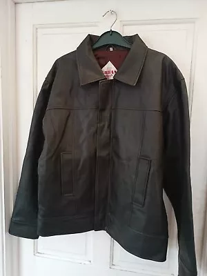 Buy Men's Urban Spirit Leather Look  Jacket - Black - Size L  • 14.99£