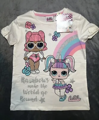 Buy Girls Lol Surprise Glitter Rainbow T Shirt  • 9£