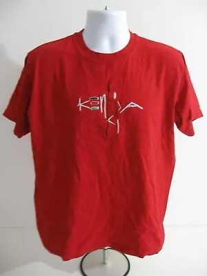 Buy Kenya Red Mens Embroidered T Shirt Size Large Cotton Airborne • 9.99£