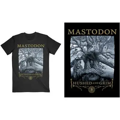 Buy MASTODON - Unisex T- Shirt - Hushed & Grim Cover -  Black Cotton • 18.49£